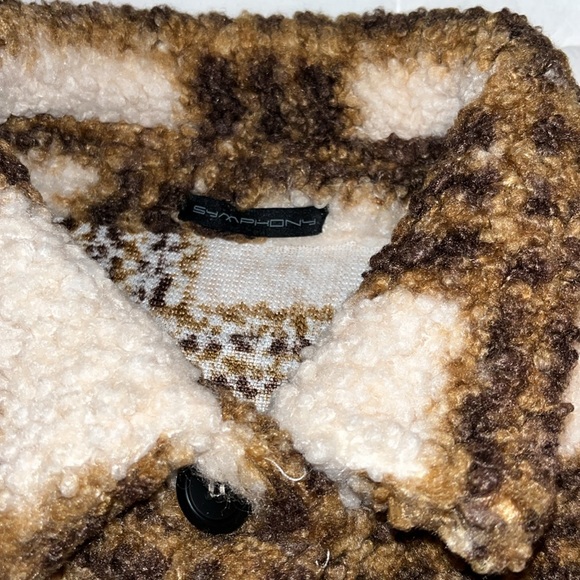 Symphony oversized work Teddy plaid  shirt/coat size M/L EUC!! No imperfections - Picture 4 of 6